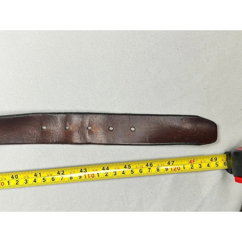 Fossil Mens Dark Brown Genuine Leather Belt Silver Buckle 42 Classy Business